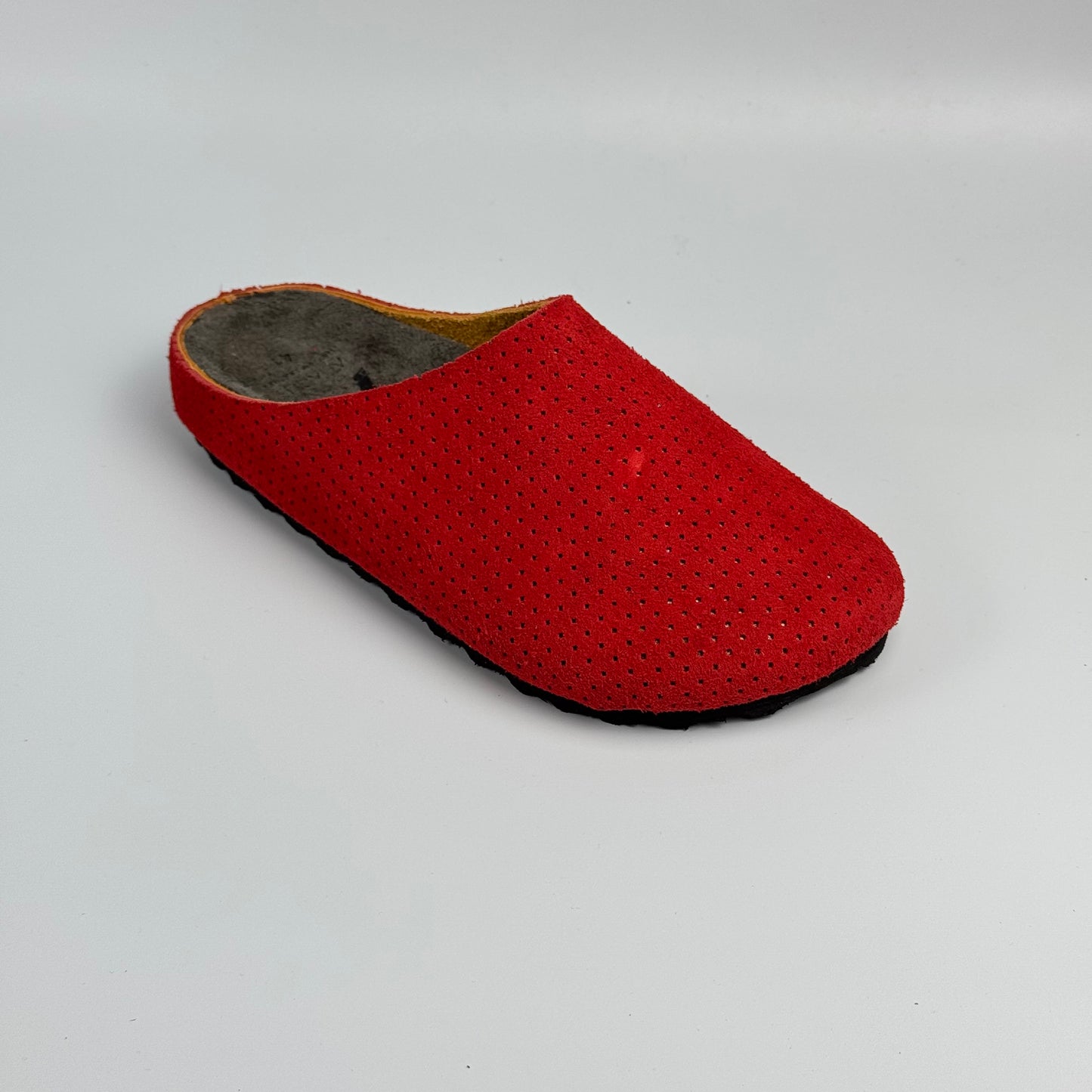 Premium Mule Genuine Suede Leather “Scarlet Mesh”