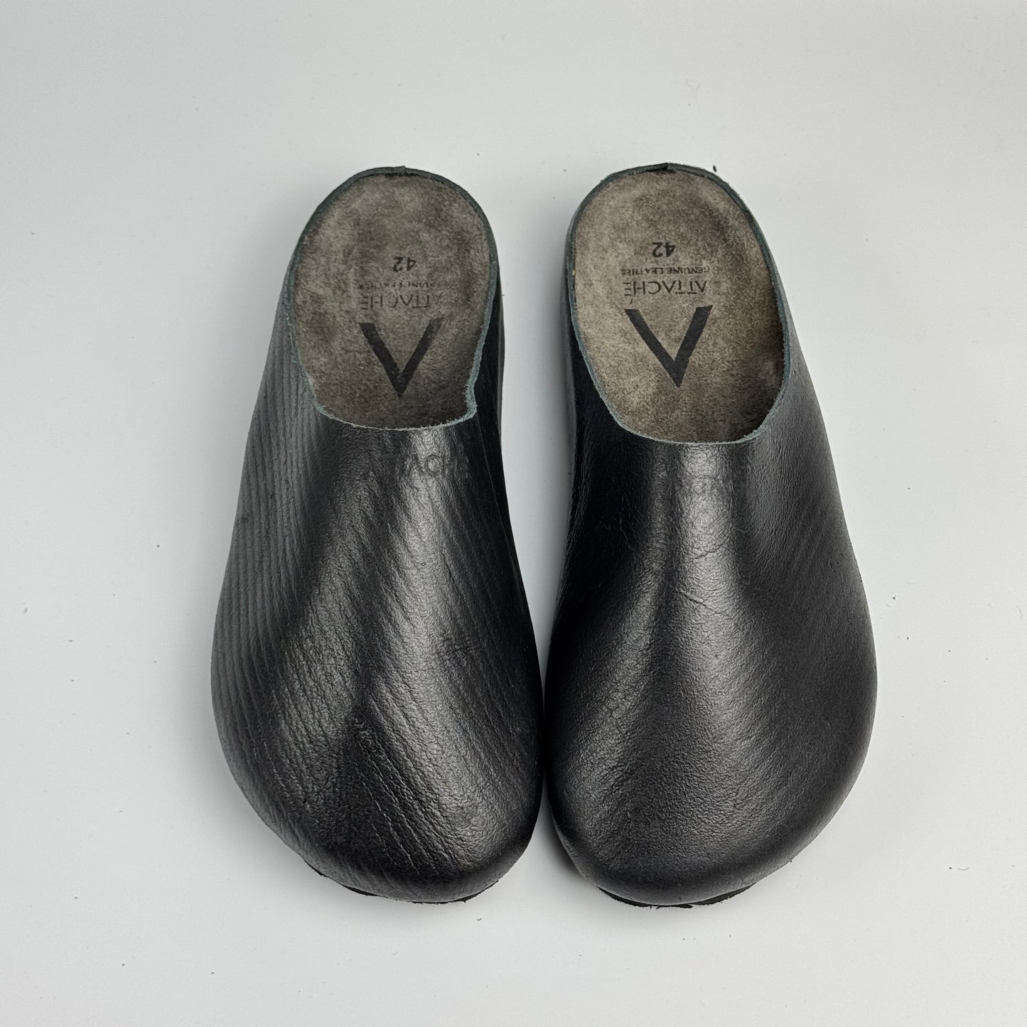 Premium Mule Genuine Suede Leather “Black Tumbled”