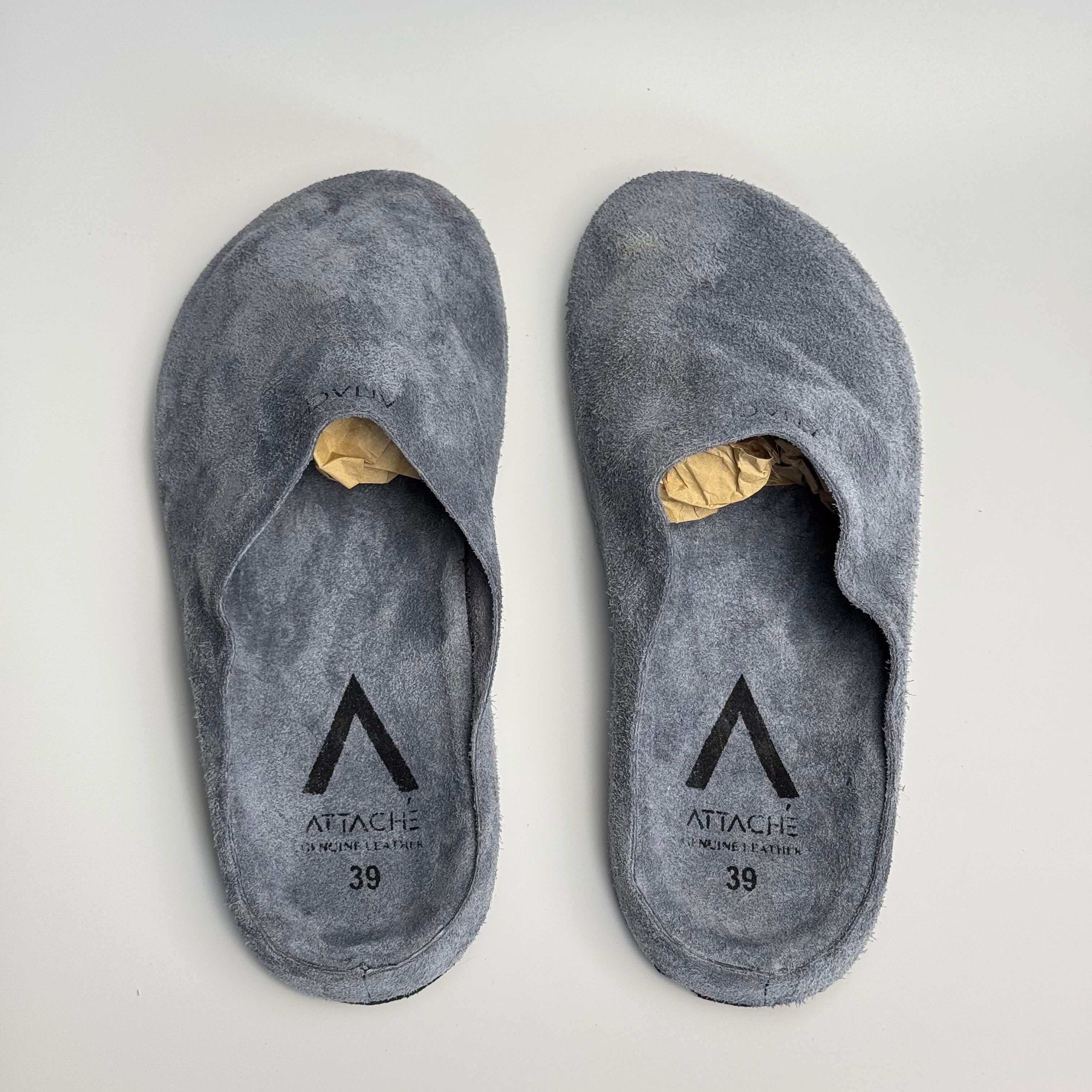 LAST CHANCE: Mule Soft Suede Leather “Spruce Blue”