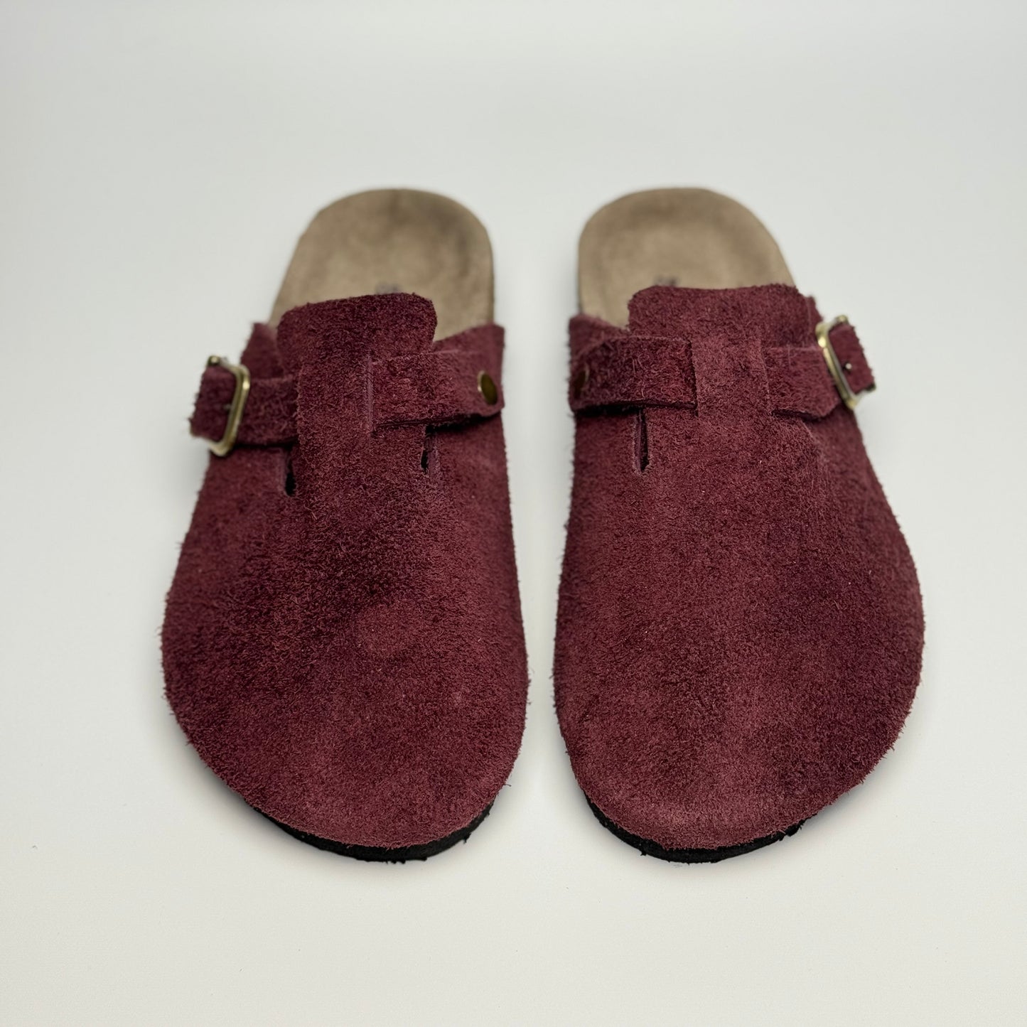 Size 39, 40, 43 - Clogs Premium Genuine Leather Slip-on "Maroon"