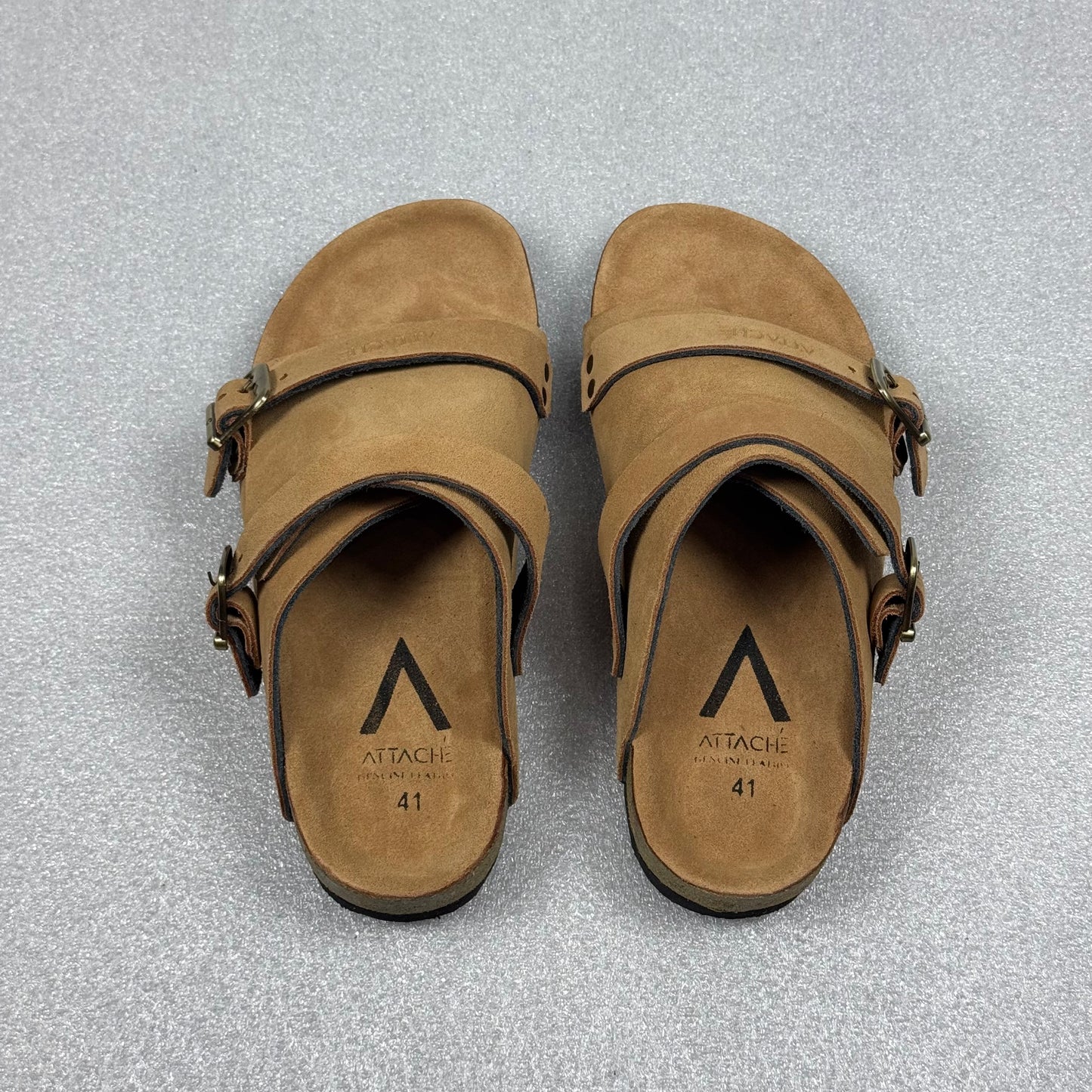 Passeo Double Buckle Genuine Leather Slip-on "Tan V3”