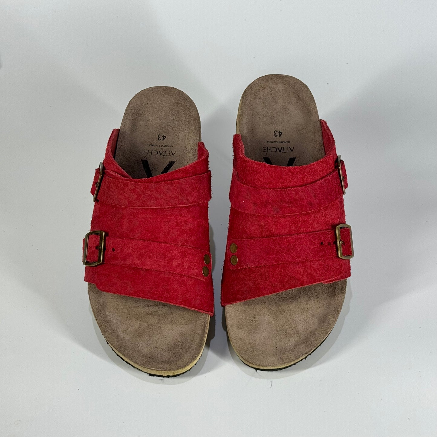 Size 44, 45 - Passeo Double Buckle Genuine Leather Slip-on "Dried Rose"