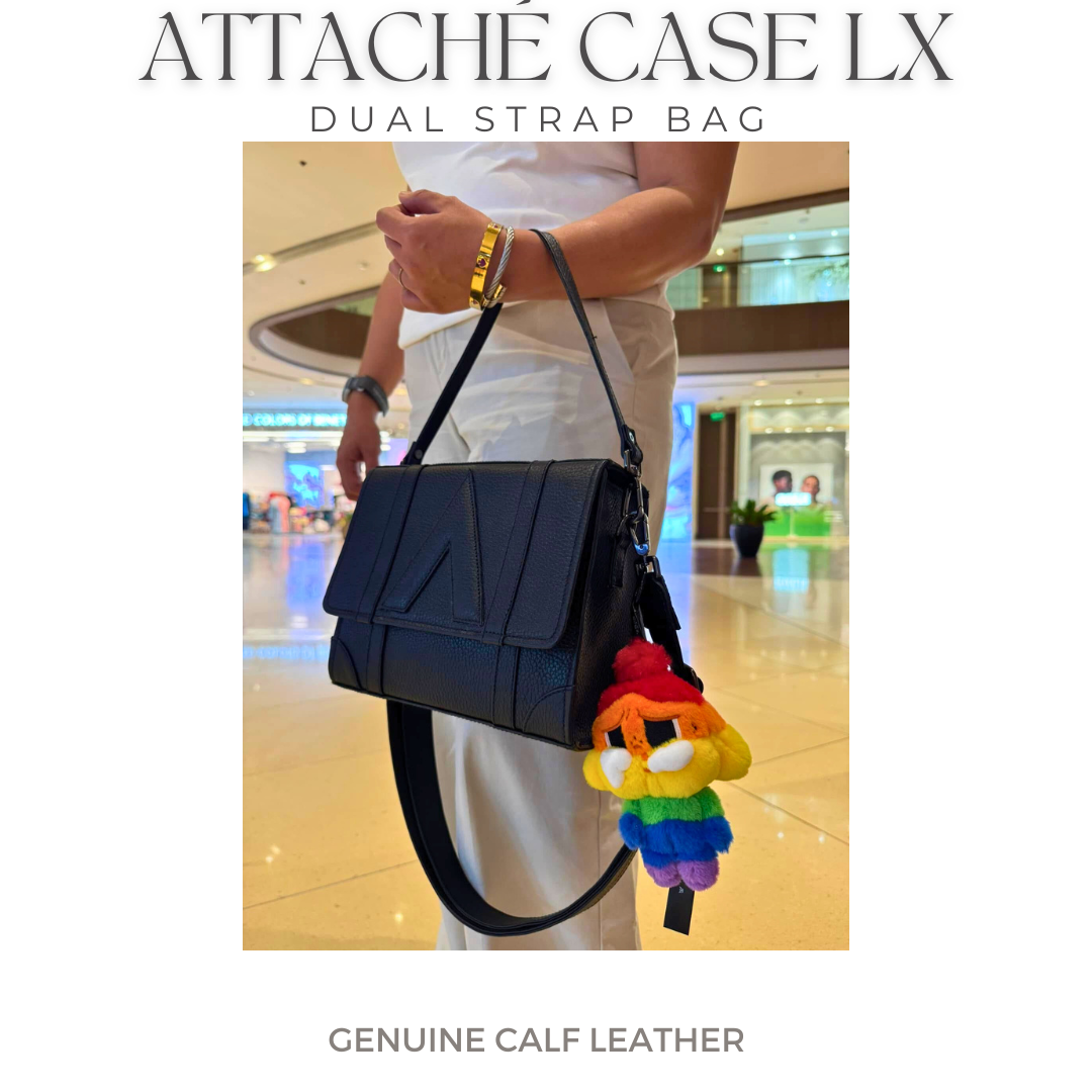 Attaché Case LX – Dual Strap Genuine Leather Bag in OffWhite