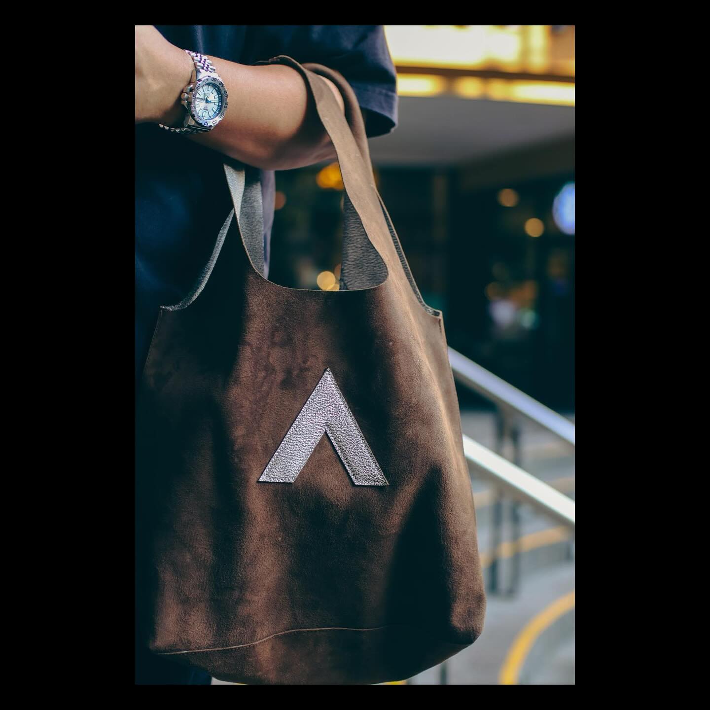 Arch Sack Genuine Leather Tote Bag in Repurposed Mocha Suede