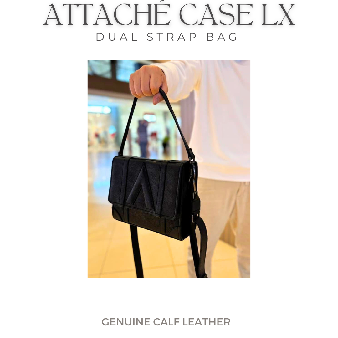 Attaché Case LX – Dual Strap Genuine Leather Bag in OffWhite