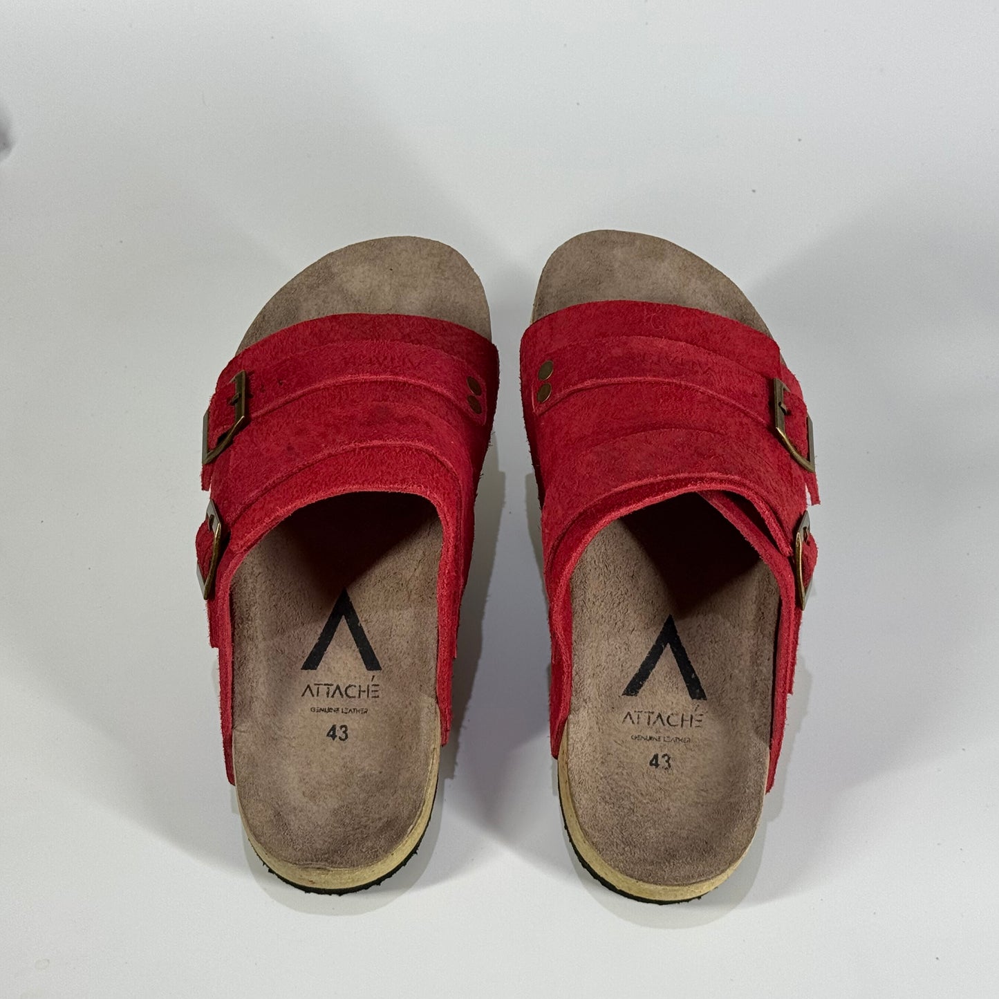 Size 44, 45 - Passeo Double Buckle Genuine Leather Slip-on "Dried Rose"