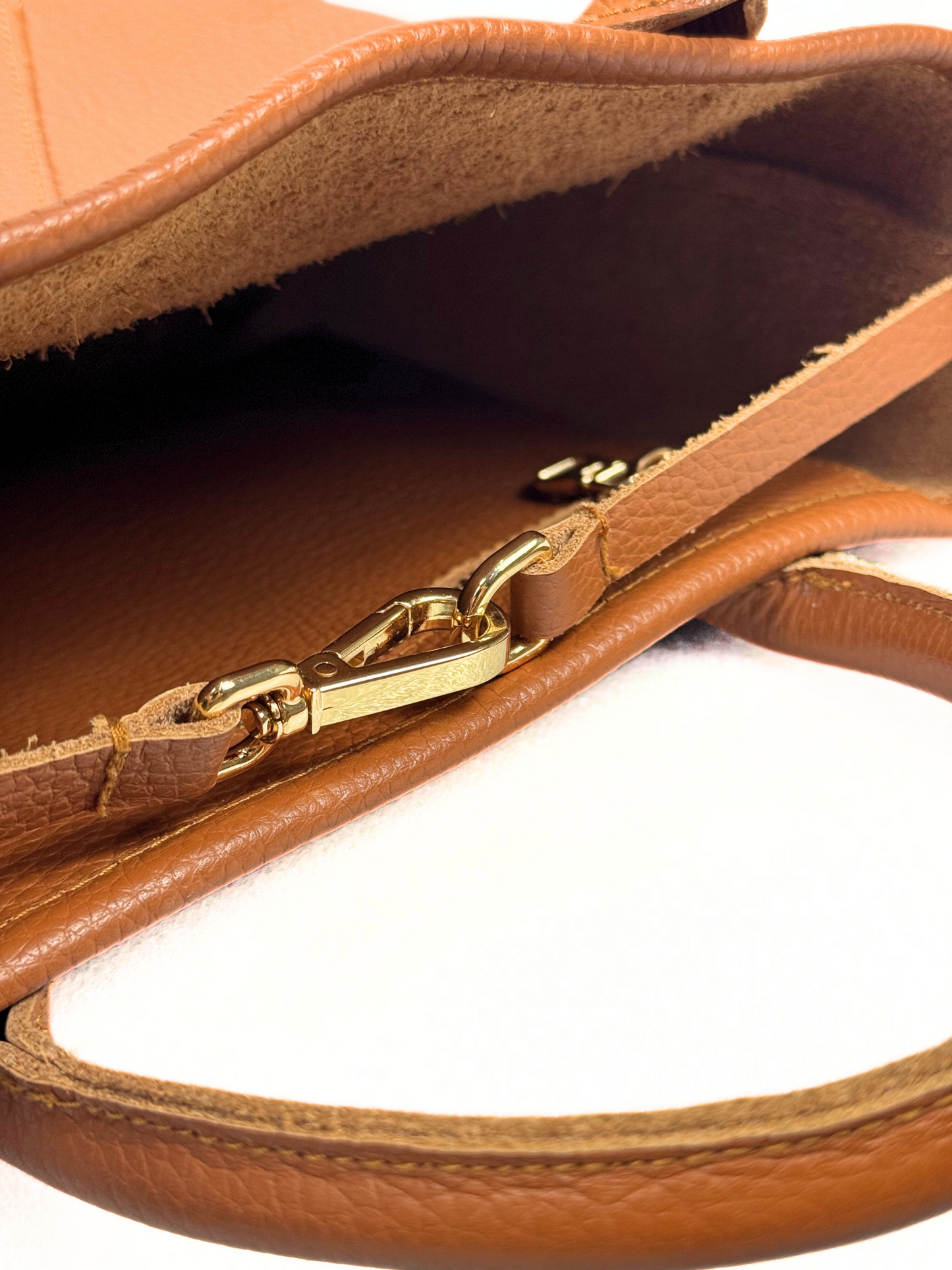 P-TOTE Full Grain Calf Leather Petite Tote in Brown
