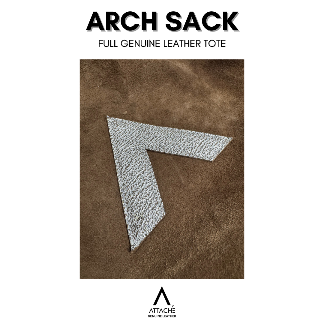 Arch Sack Genuine Leather Tote Bag in Repurposed Mocha Suede