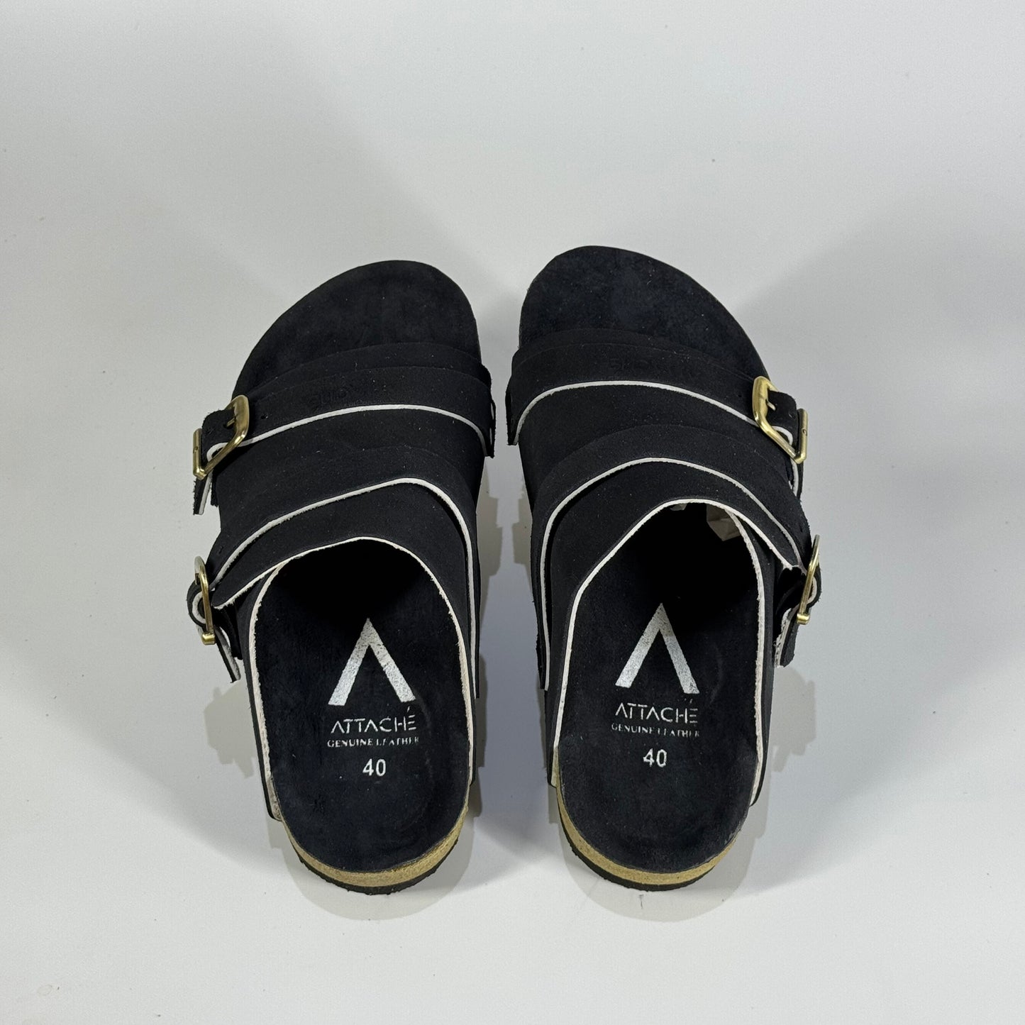 Passeo Double Buckle Genuine Leather Slip-on "Blackout"