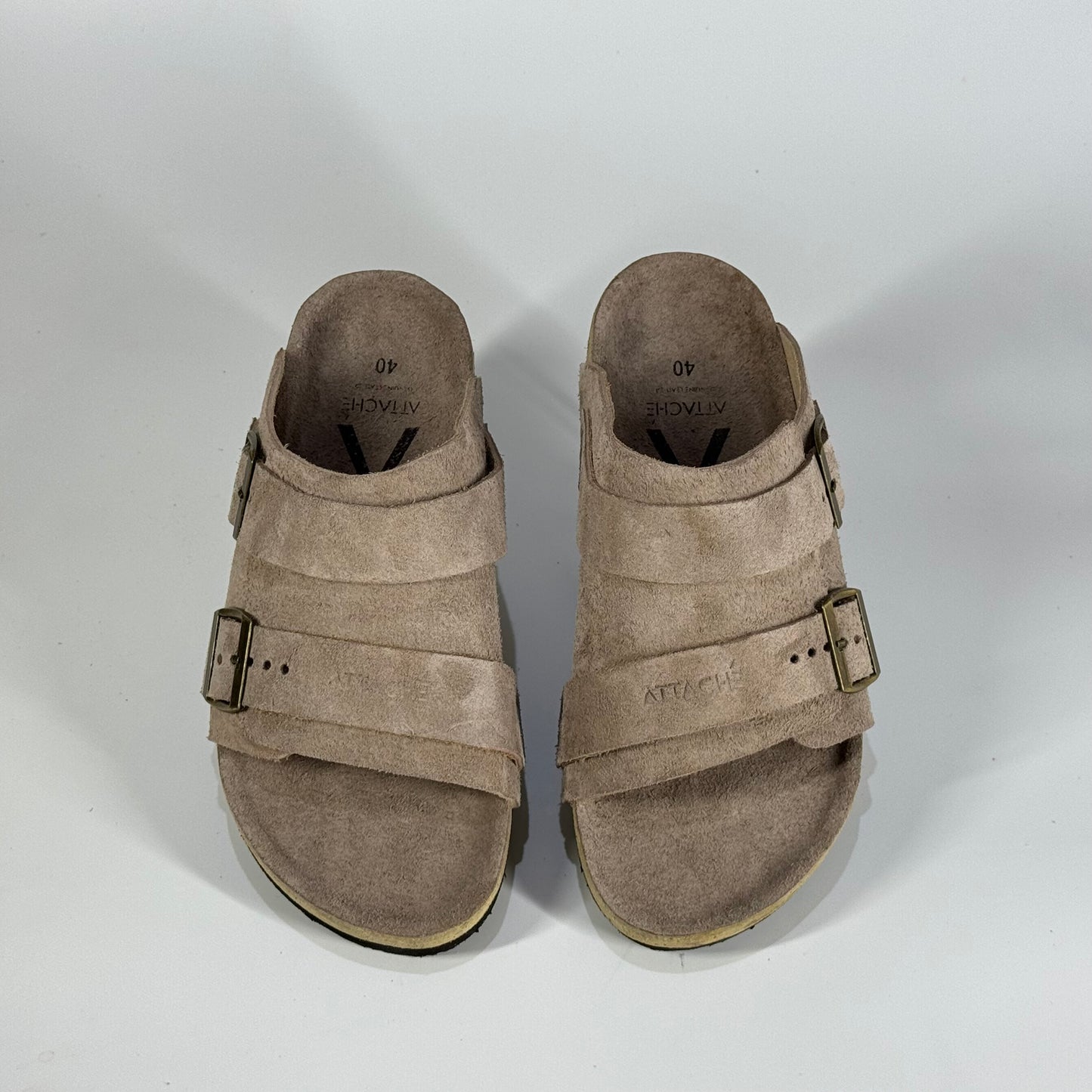 Passeo Double Buckle Genuine Leather Slip-on “Taupe”