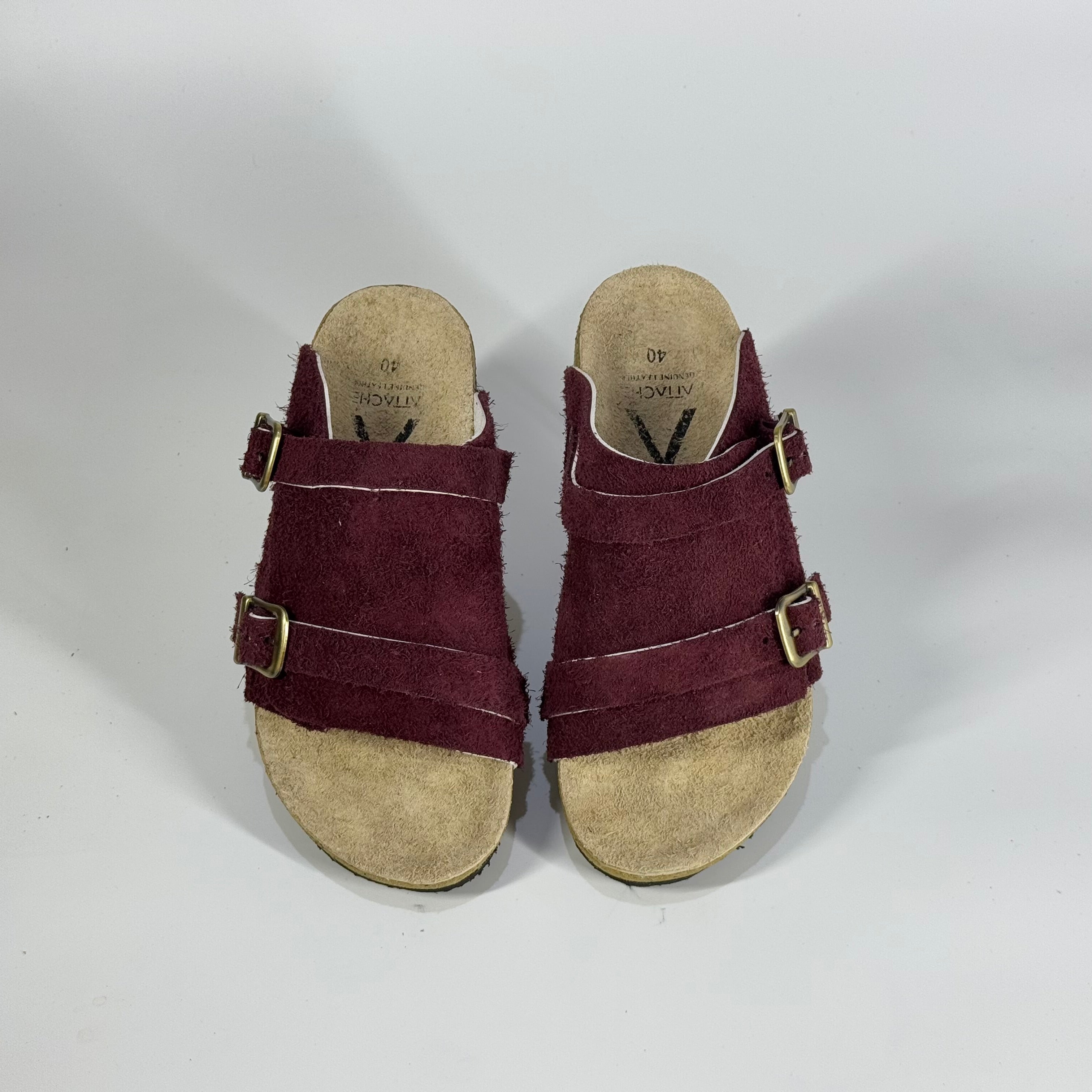 LAST CHANCE SALE: Passeo Double Buckle Genuine Leather "Maroon"
