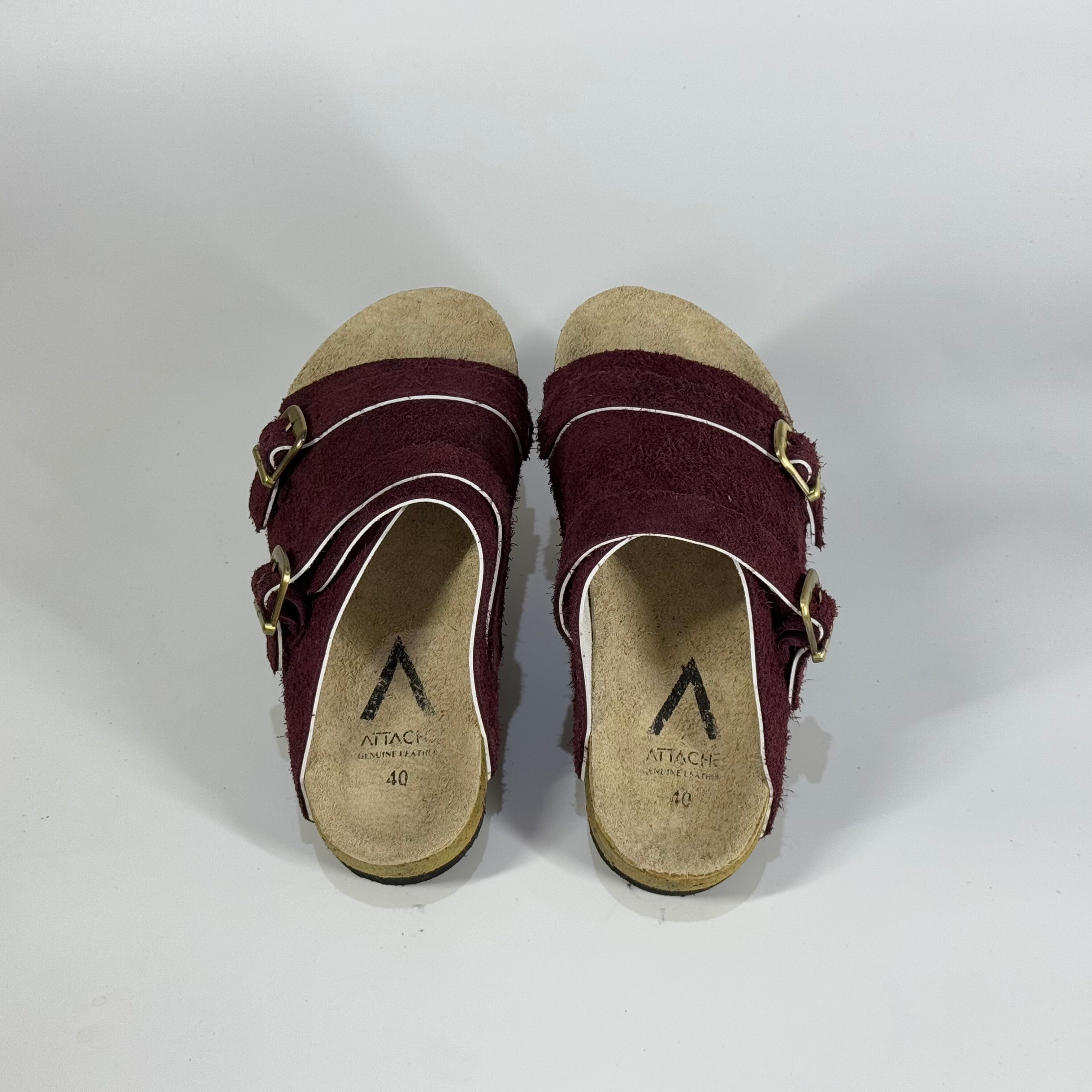 LAST CHANCE SALE: Passeo Double Buckle Genuine Leather "Maroon"