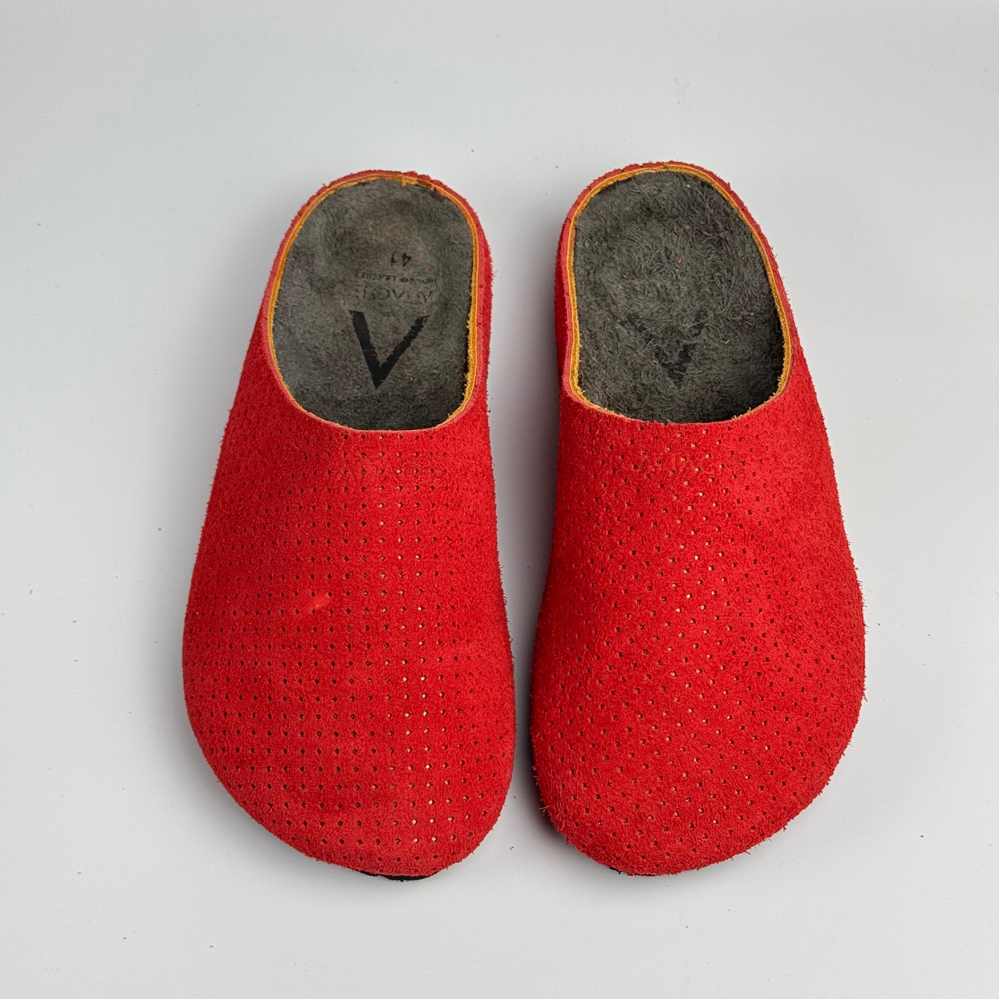Premium Mule Genuine Suede Leather “Scarlet Mesh”