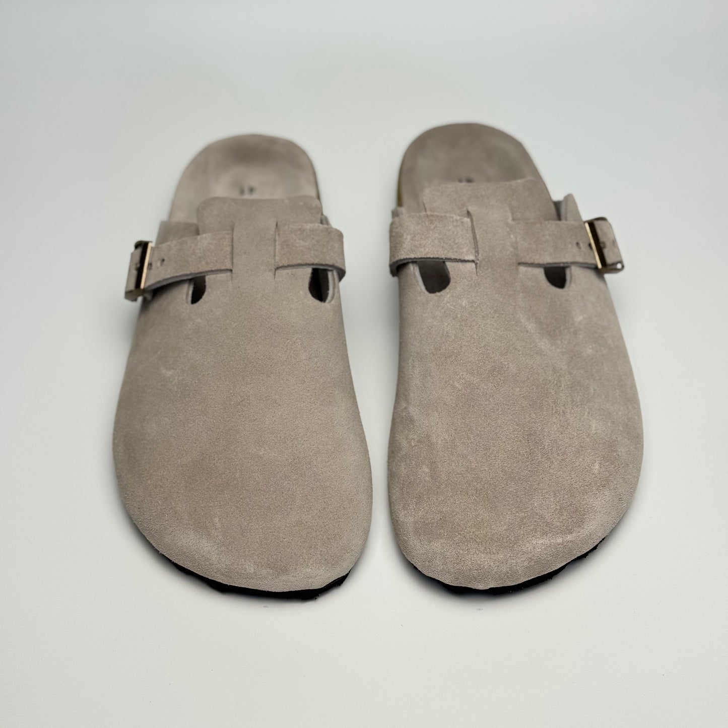 Clogs Premium Genuine Leather Slip-on “Taupe”