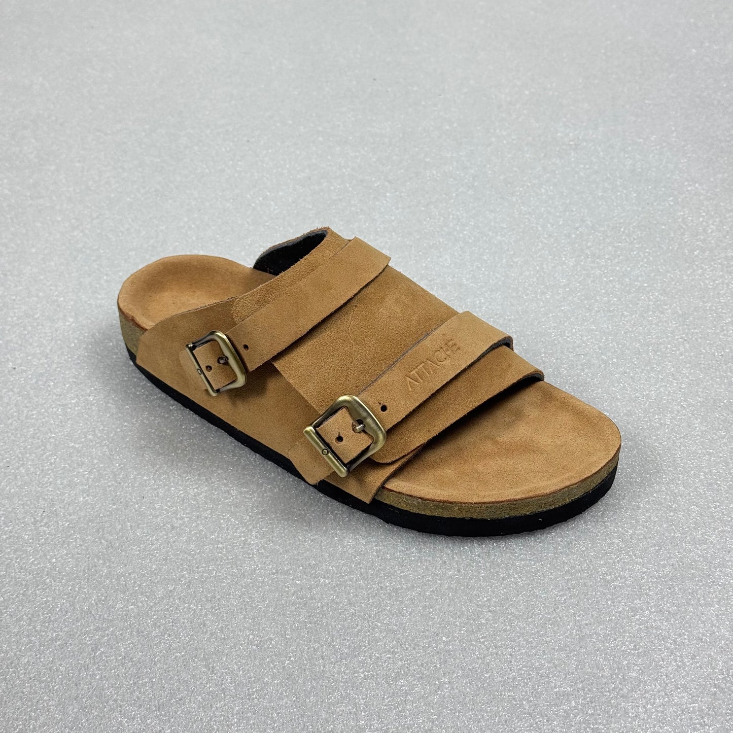 Passeo Double Buckle Genuine Leather Slip-on "Tan V3”