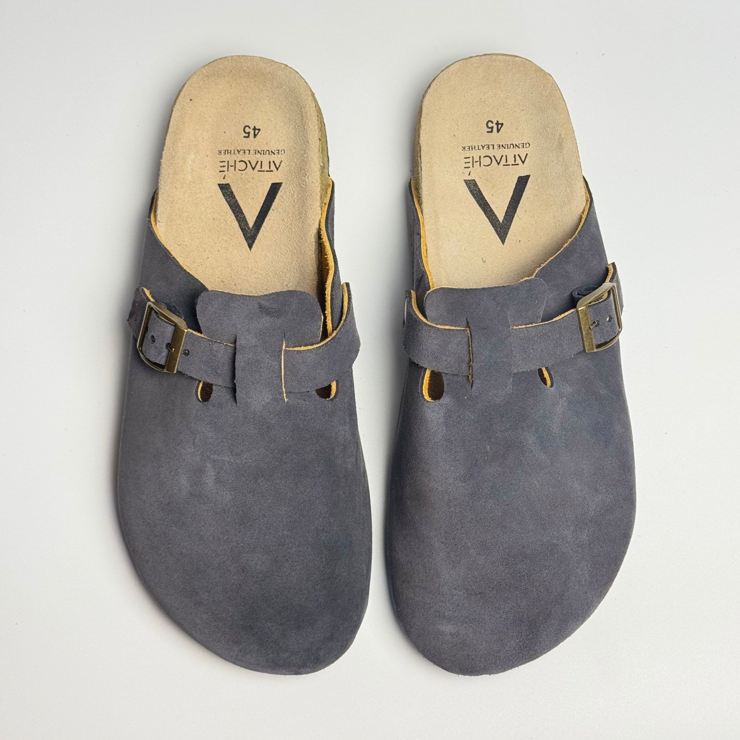 Clogs Premium Genuine Leather Slip-on “Midnight Gray”
