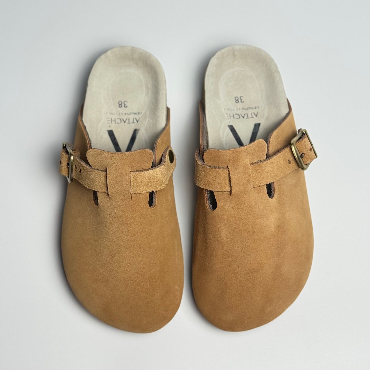 Clogs Premium Genuine Leather Slip-on “Light Tan”