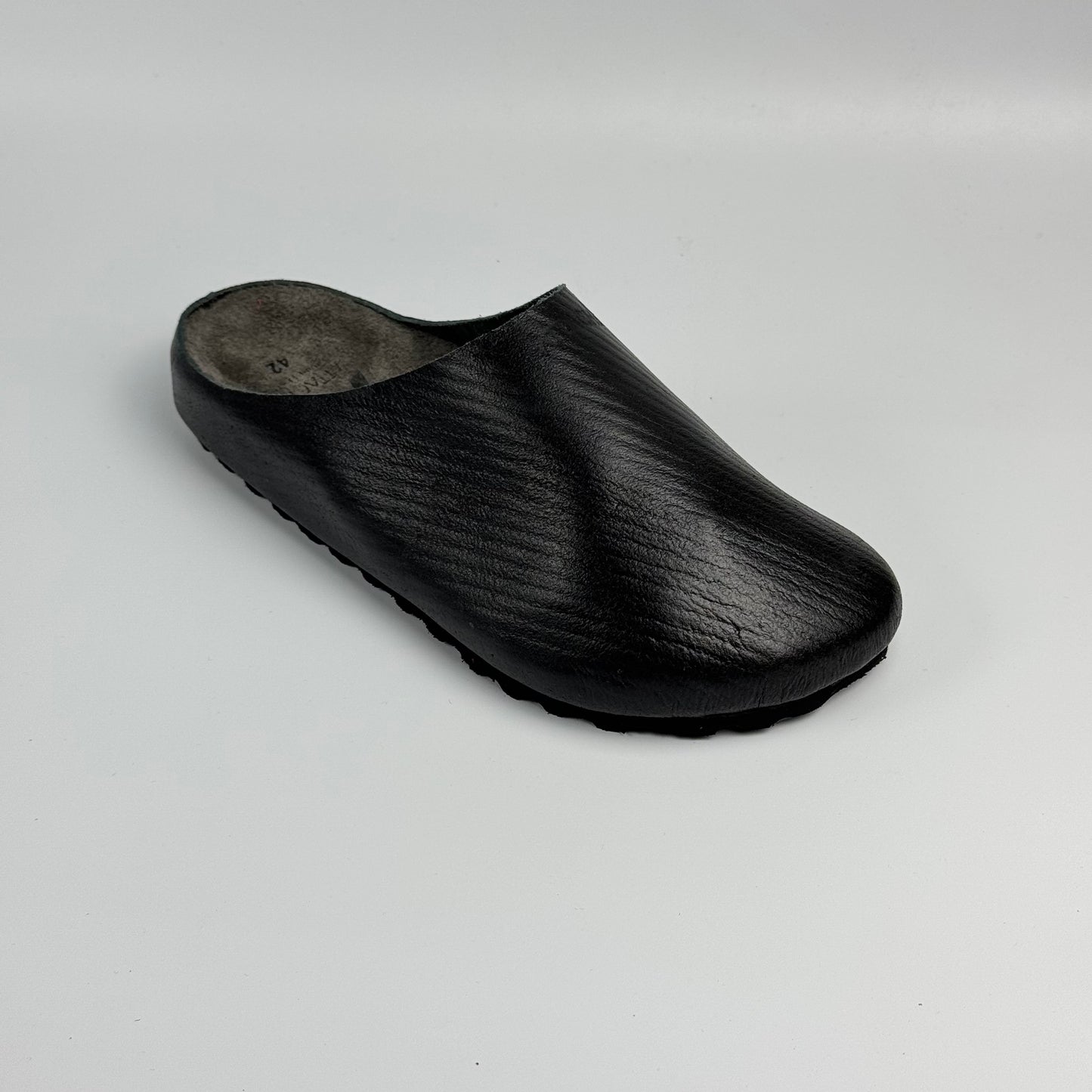 Premium Mule Genuine Suede Leather “Black Tumbled”