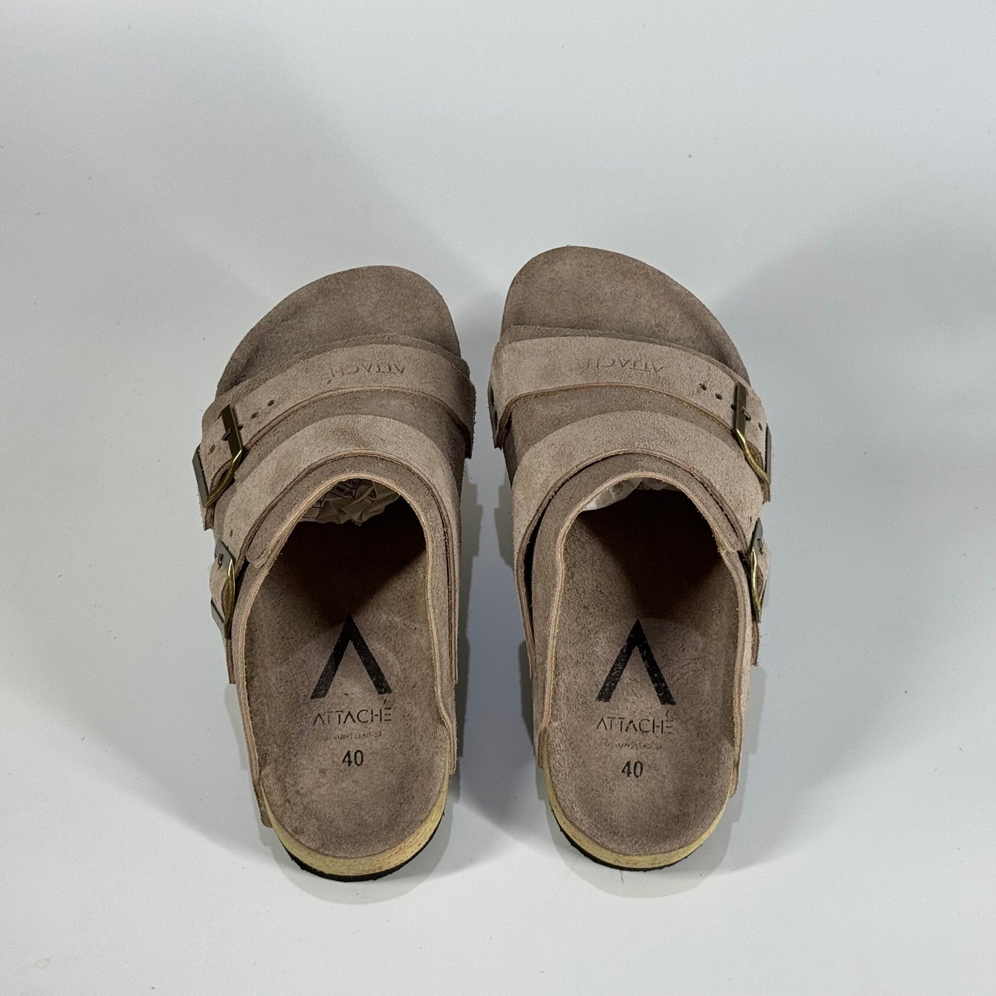 Passeo Double Buckle Genuine Leather Slip-on “Taupe”