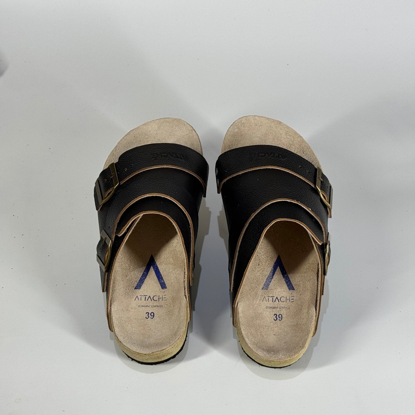 Passeo Double Buckle Genuine Leather Slip-on “Tumbled Black”