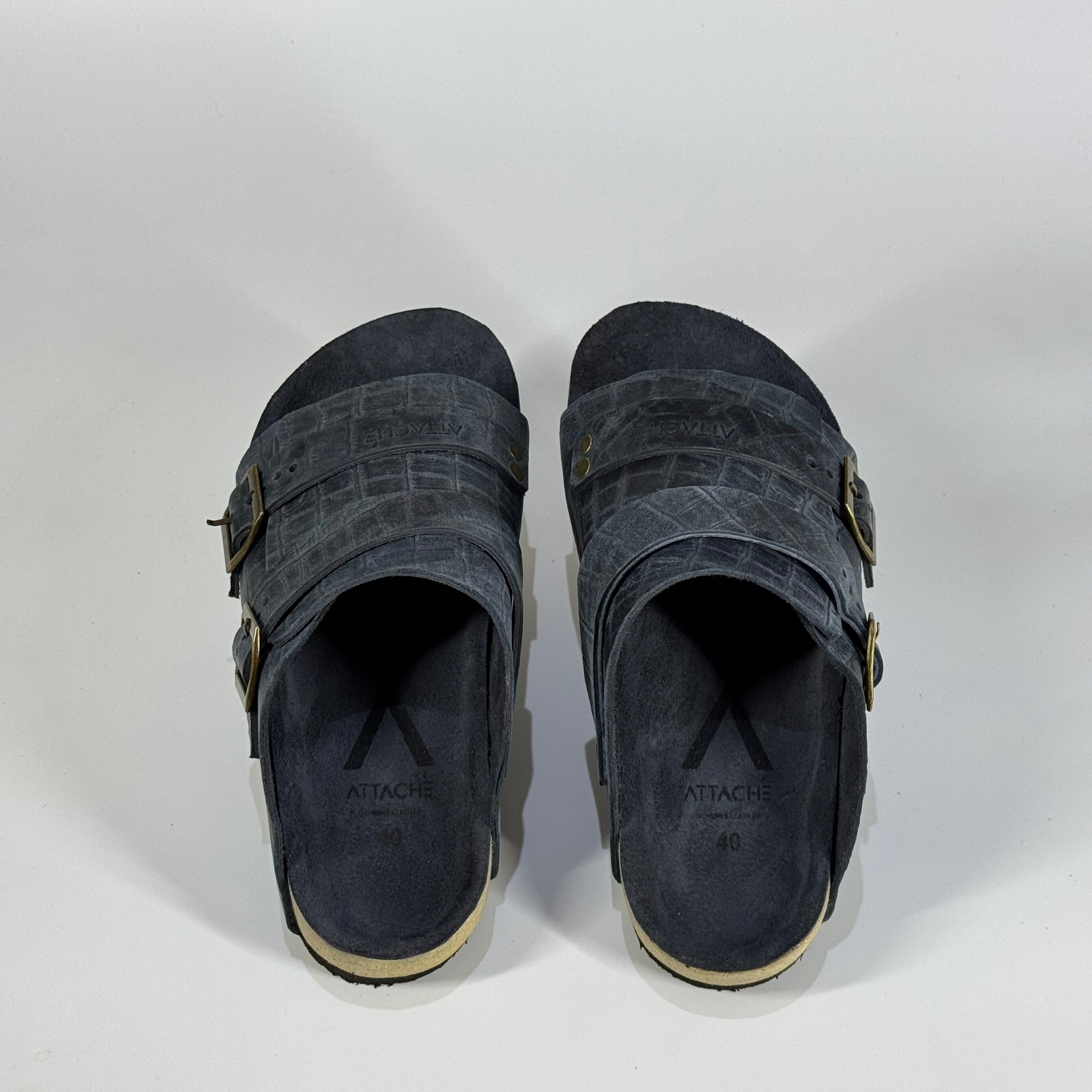 LAST CHANCE SALE: Passeo Double Buckle Genuine Leather "Midnight Navy"