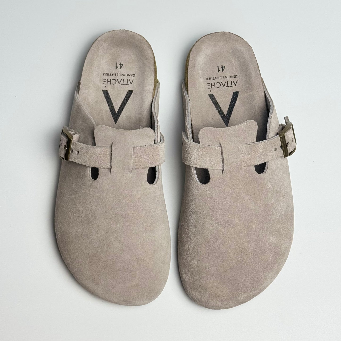 Clogs Premium Genuine Leather Slip-on “Taupe”