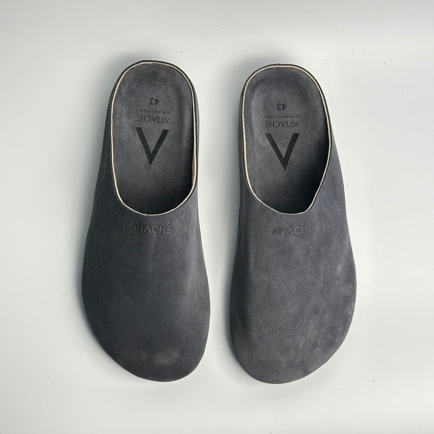 Premium Mule Genuine Suede Leather “Gray”