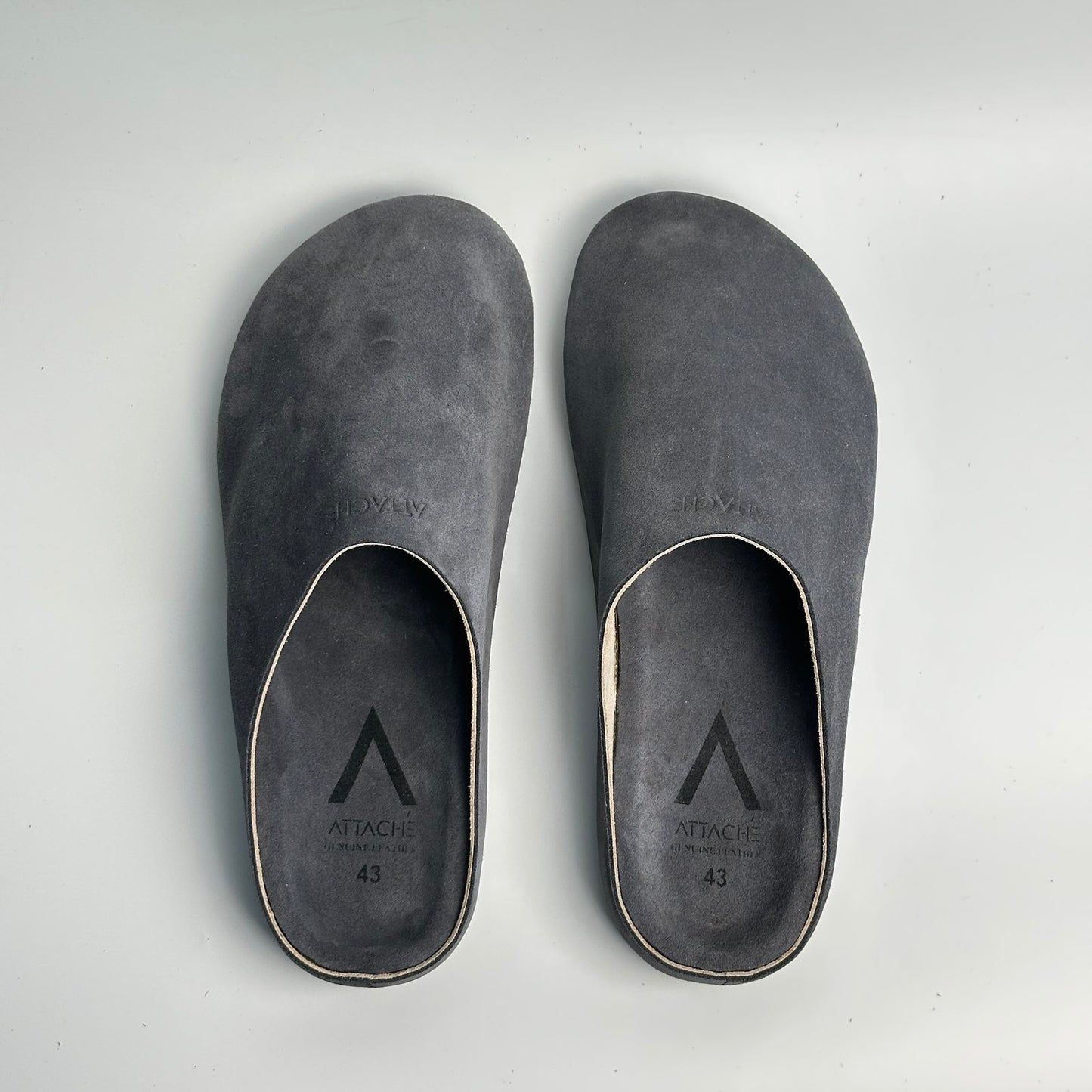 Premium Mule Genuine Suede Leather “Gray”
