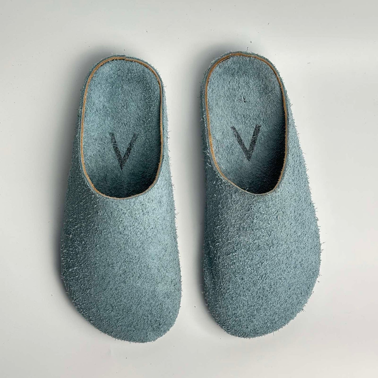 Size 37 Last Pair - Premium Mule Genuine Suede Leather “Vintage Aqua Limited” SALE
