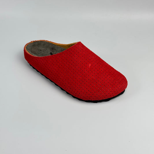 Premium Mule Genuine Suede Leather “Scarlet Mesh”