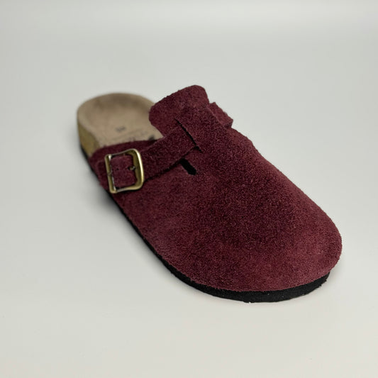 Size 39, 40, 43 - Clogs Premium Genuine Leather Slip-on "Maroon"
