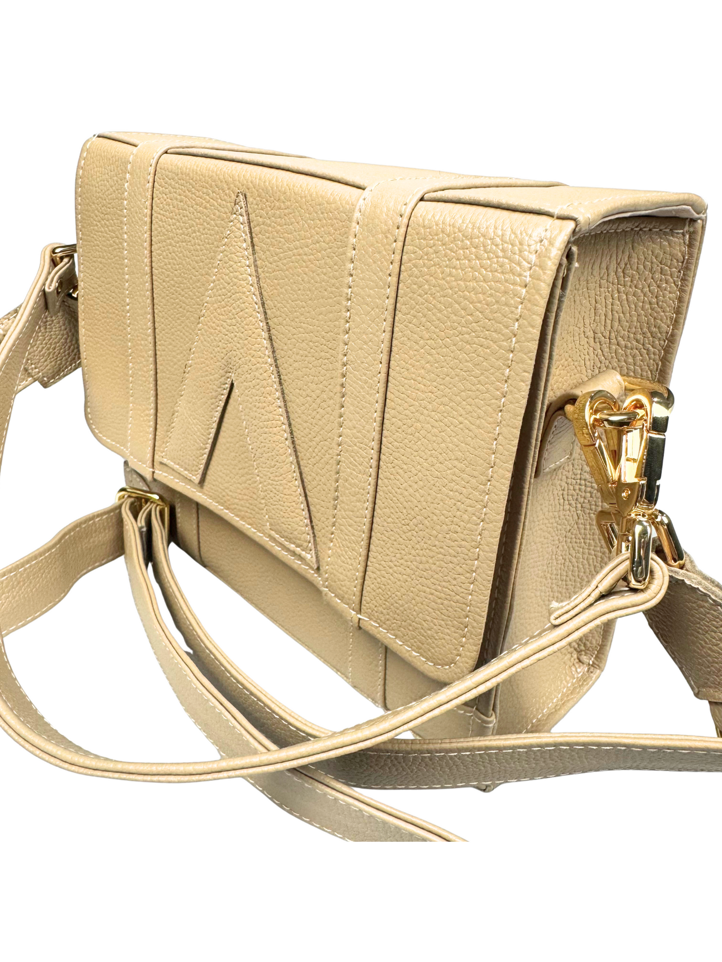 Attaché Case LX – Dual Strap Genuine Leather Bag in Beige