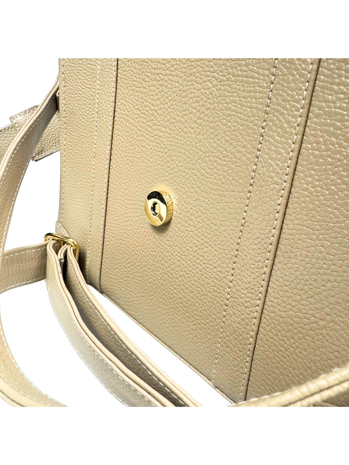 Attaché Case LX – Dual Strap Genuine Leather Bag in Beige