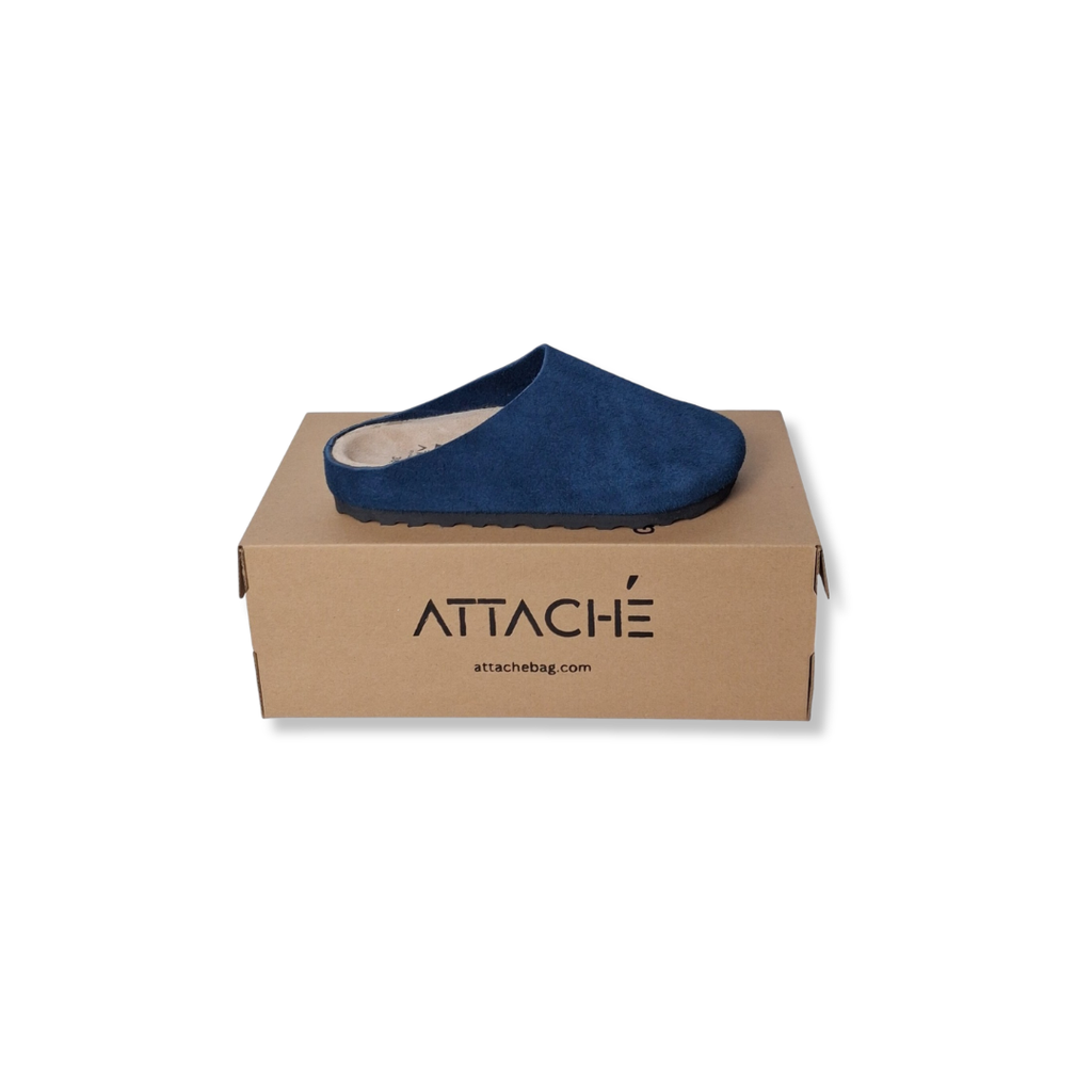 Mule Petrol Blue Suede Leather