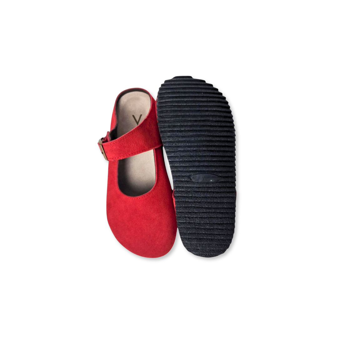 MJ Clogs V2 Non-Slip Prototype Deep Red Suede Leather