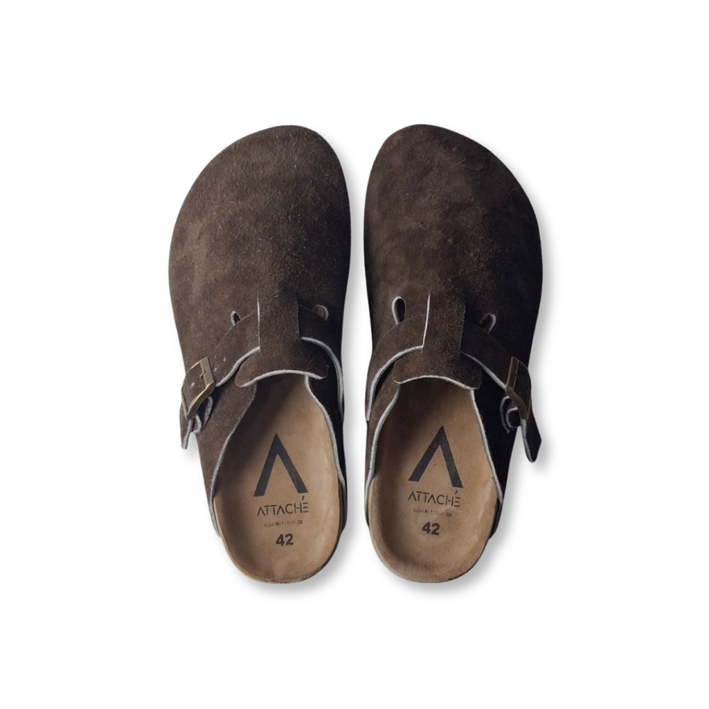Clogs Dark Mocha Suede Leather