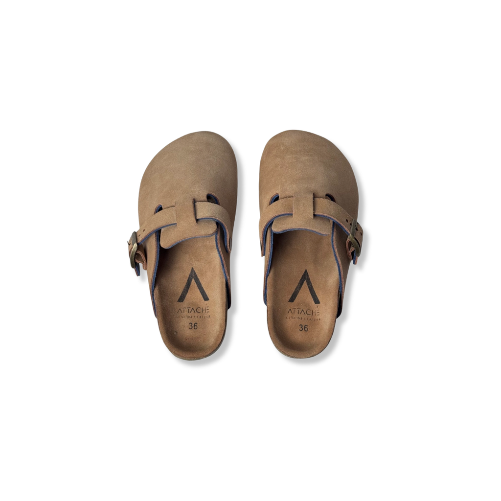 Size 35, 36 - Clogs Tan Suede Leather Proto 3