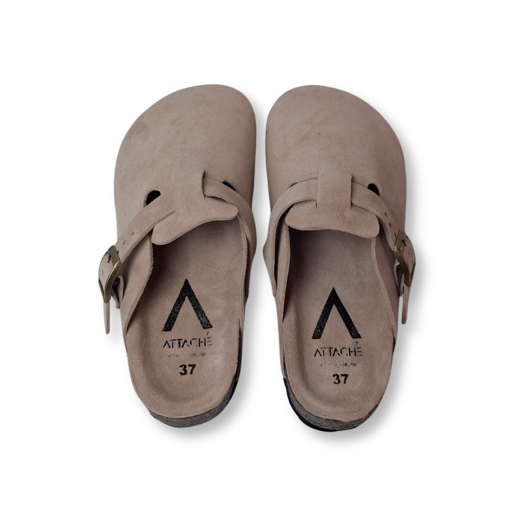 Clogs Nude Suede Leather