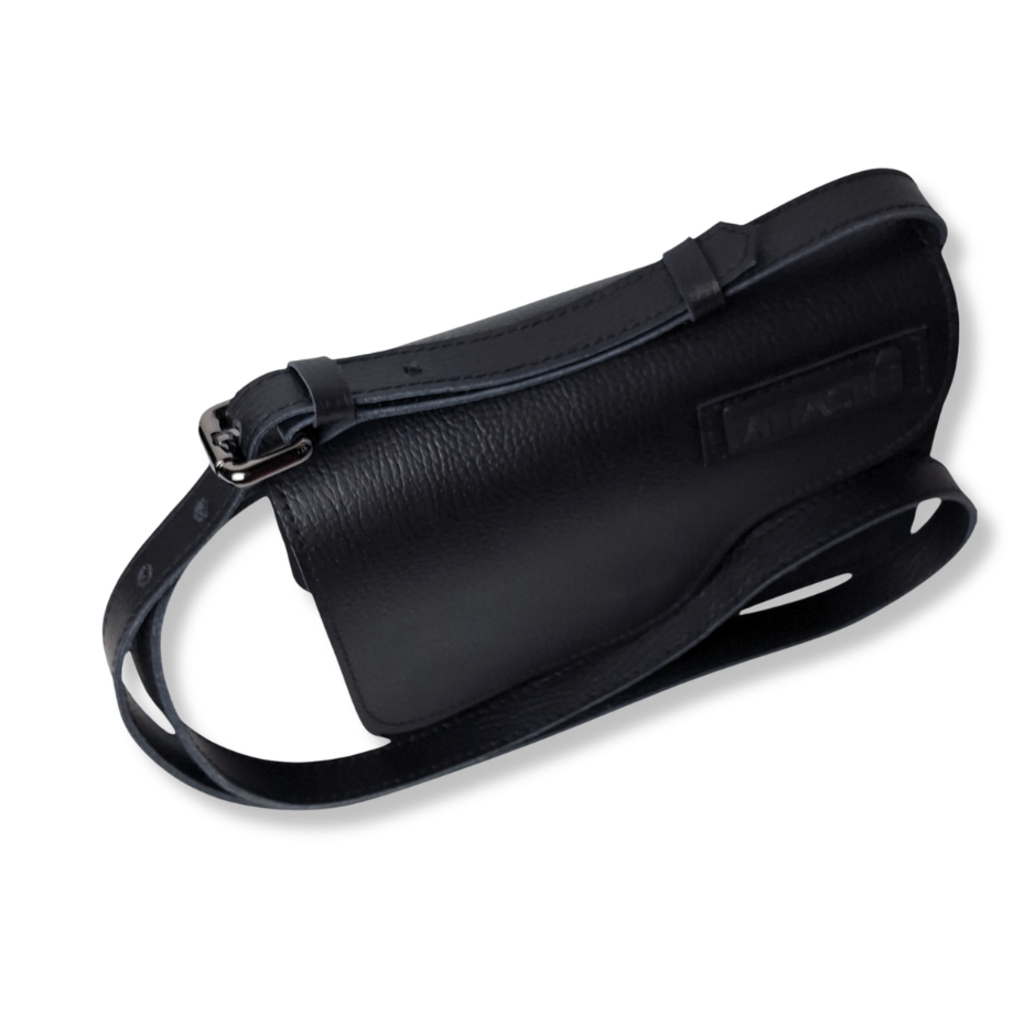 Attaché Latch Mini in Black Cowhide Leather