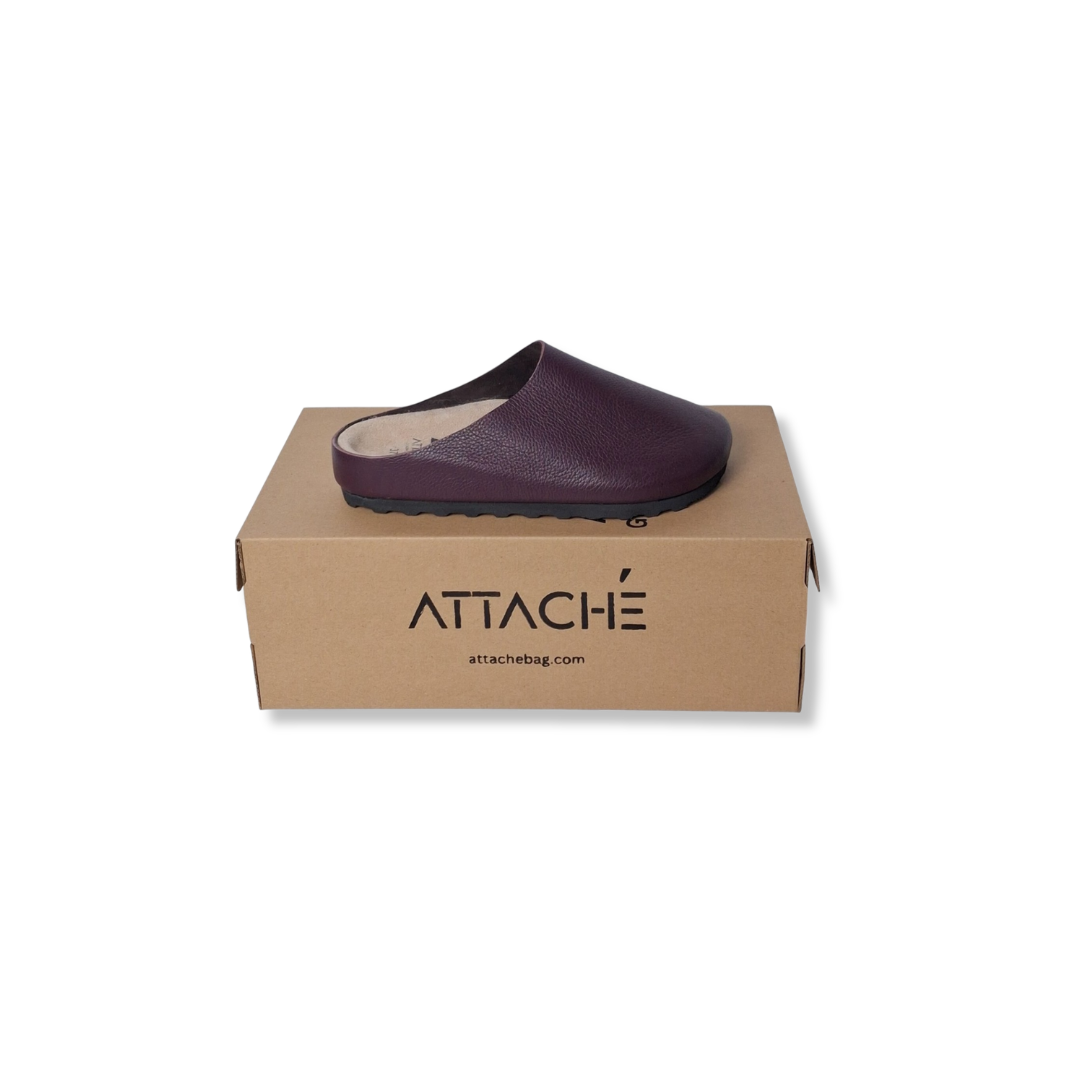 Mule Burgundy Grain Leather