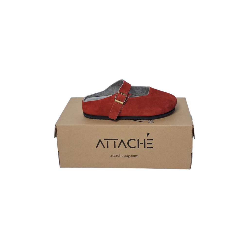 MJ Clogs V2 Non-Slip Scarlet Red Suede Leather