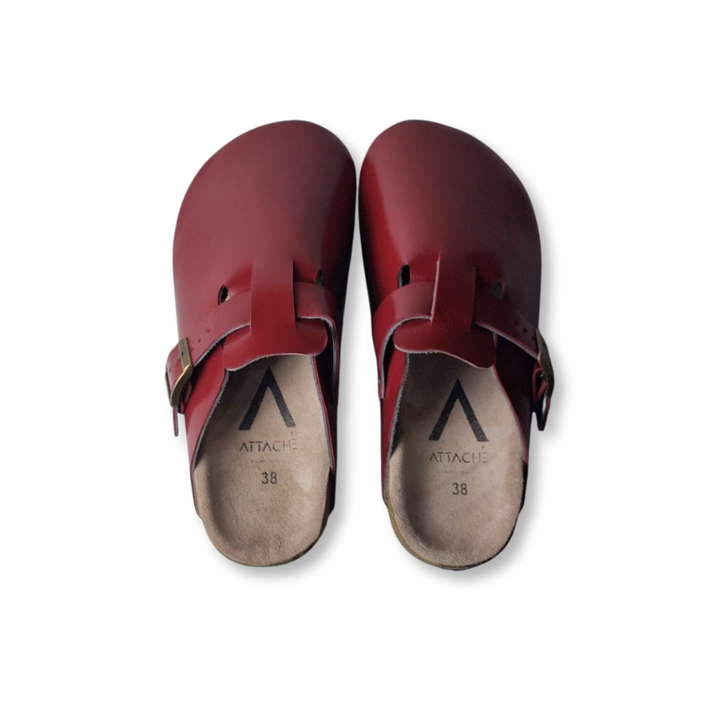 Size 38 - Clogs Scarlet Red Napa Leather