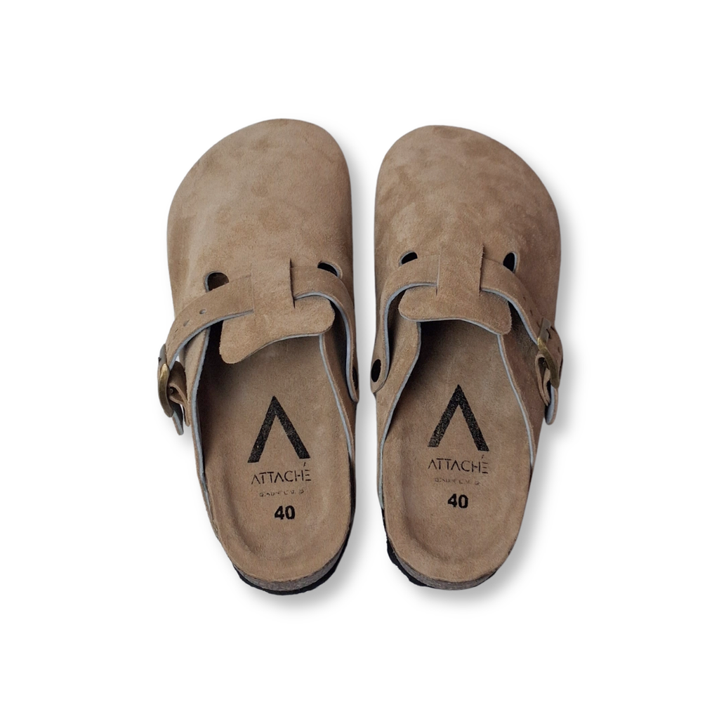 Clogs Hazelnut Suede Leather