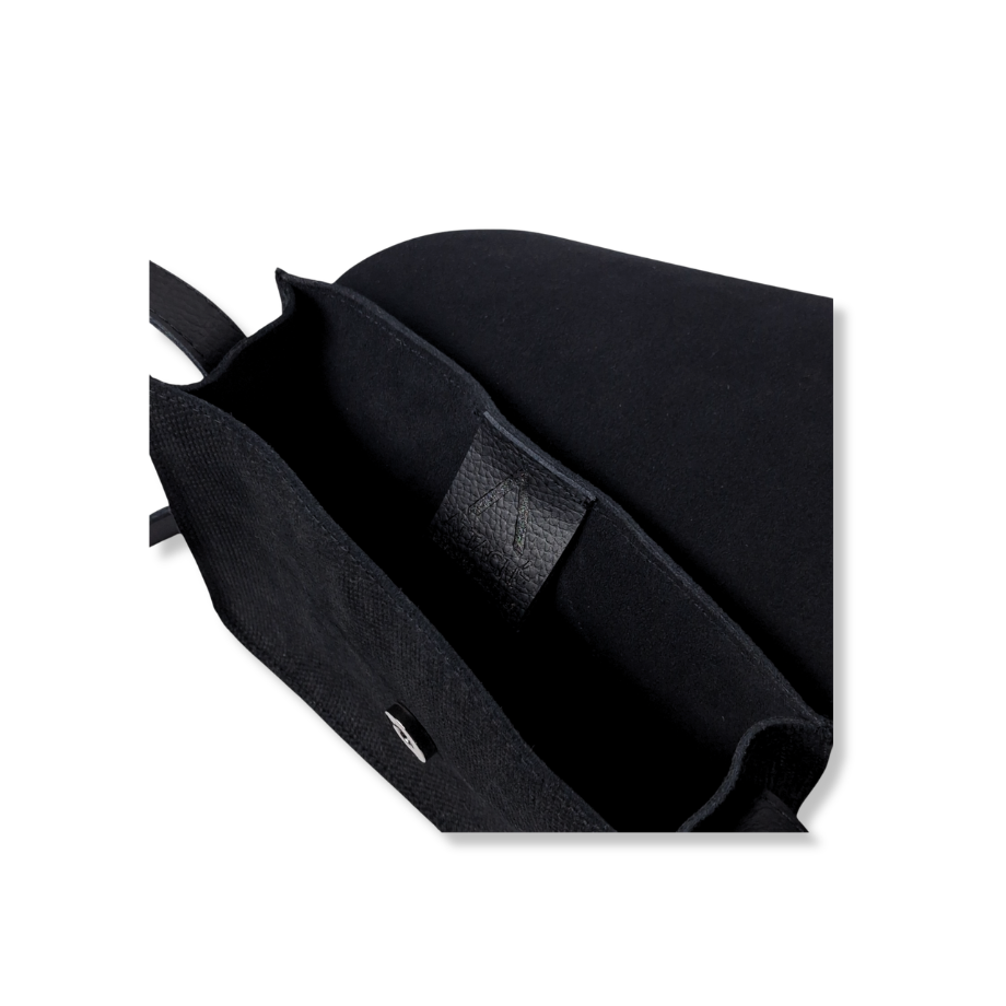 Attaché Latch Mini in Black Cowhide Leather