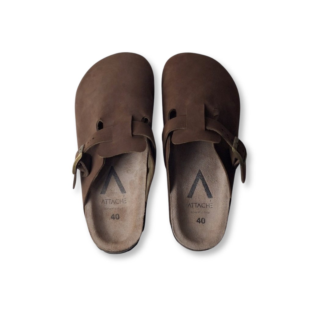 Size 39, 40 - Clogs Mocha Napa Leather