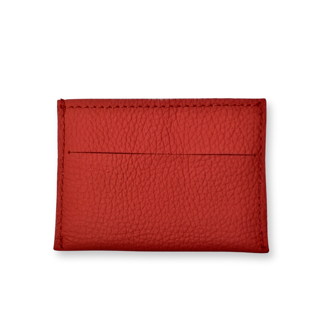 Slimslip Genuine Leather Card and Bill Holder in Red