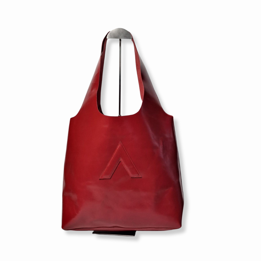 Arch Sack Genuine Leather Tote - Crumpled Scarlet