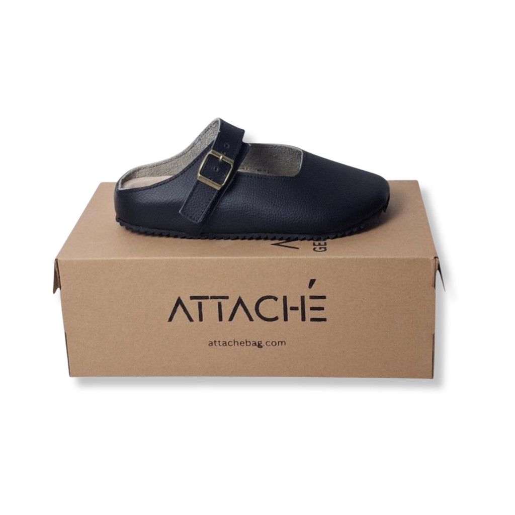 MJ Clogs V2 Non-Slip Black Grain Leather
