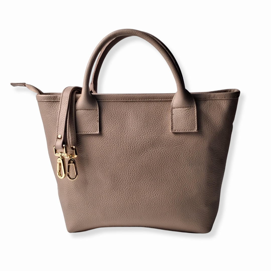 Beige Petite Tote Genuine Calf Leather