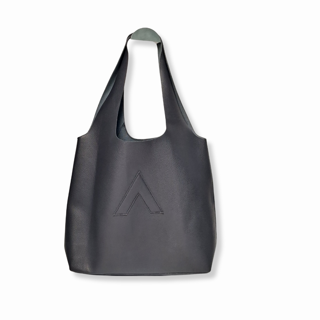 Arch Sack Genuine Leather Tote - Navy